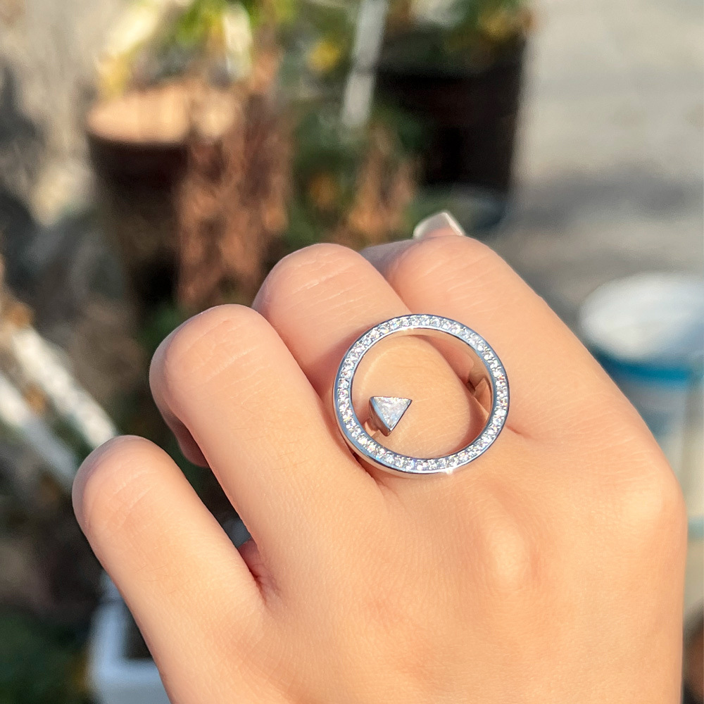 Elegant Wedding Rings Simple Fashion Jewelry Ins Top Sell Pave White Sapphire CZ Diamond 925 Silver Fill Party Eternity Women Open Circle Ring For Lov