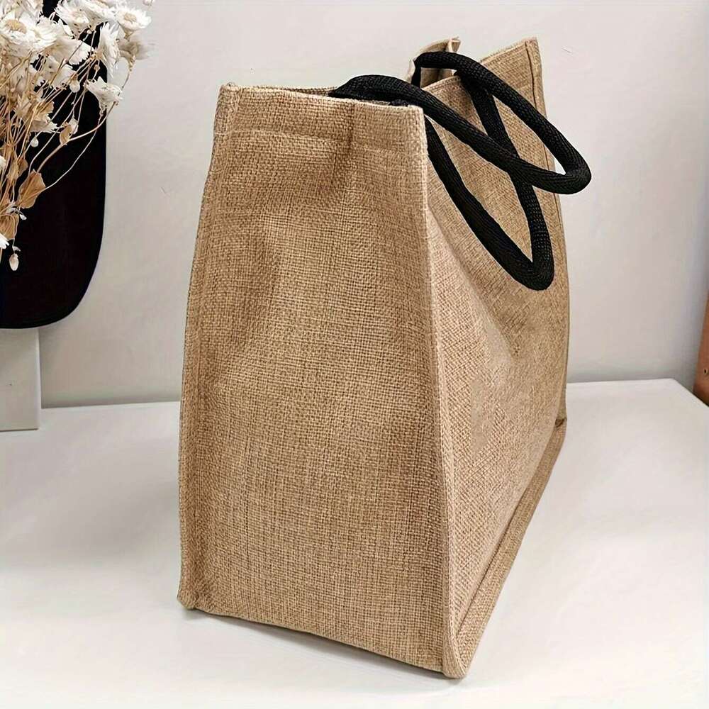 Trendy Letter Print Tote Bag Spacious Stylish Handbag Perfect Gift Moms & Grandmas - Durable, Versatile Design for Everyday Use