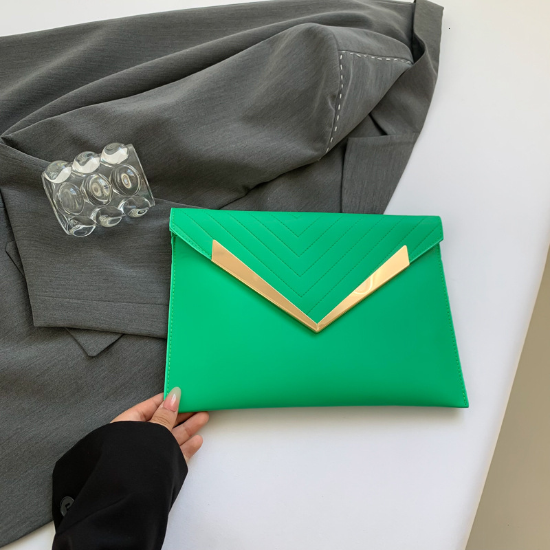 High appearance niche design women's handbag designer new fashionable and western-style twill embroidery line mobile envelope bag