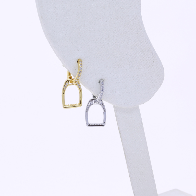 Micro Pave Bg Cz Sterg Sier U Shape Stud Earrings Minimalist Simple Horse Shoe Earing for Women Men Punk Jewelry