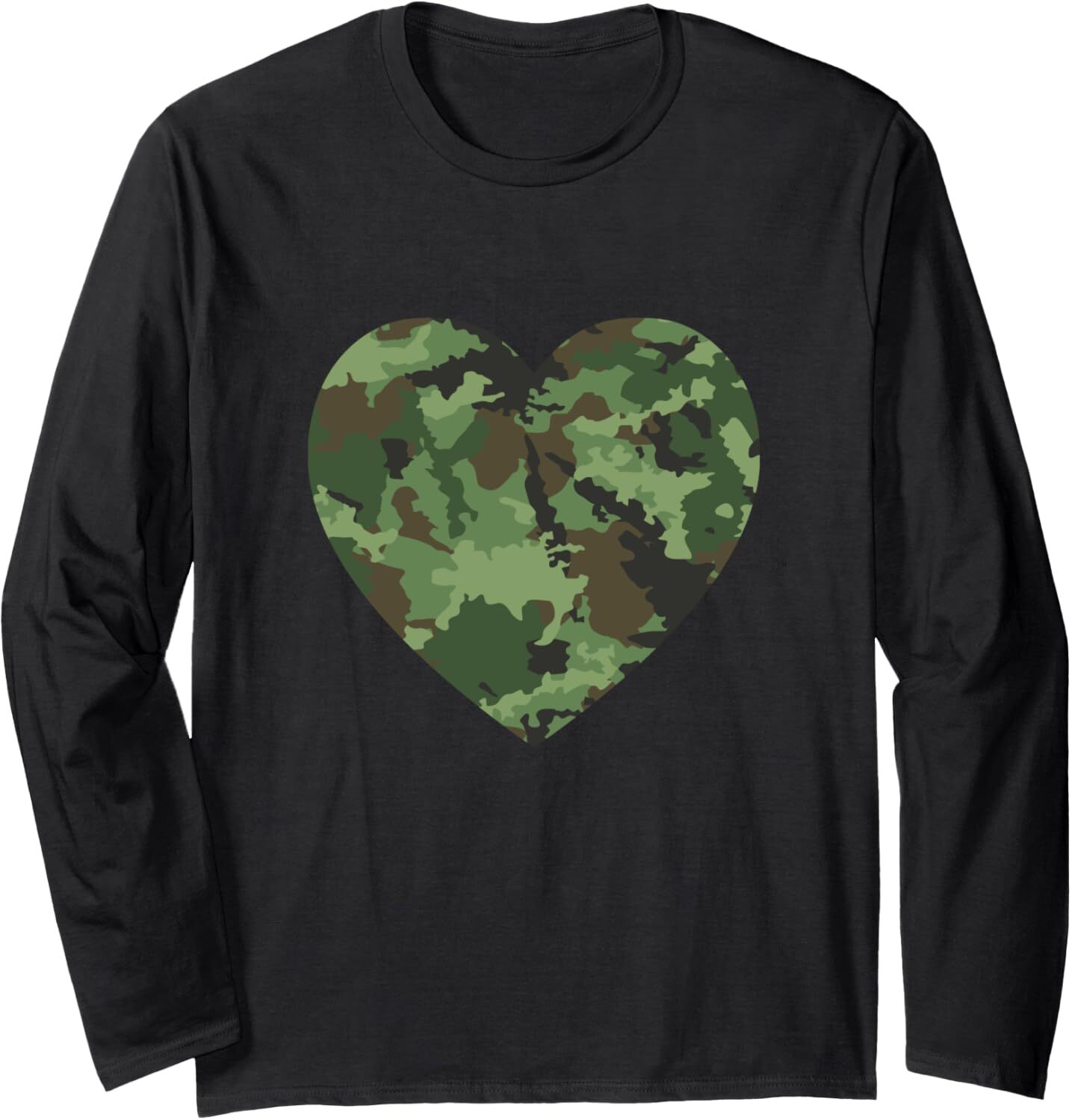 Long Sleeve Shirts for Men sweatshirt Love American Soldier Troops Camouflage Heart Gift Long Sleeve T-Shirt T shirt Tee Streetwear Casual tops clothe