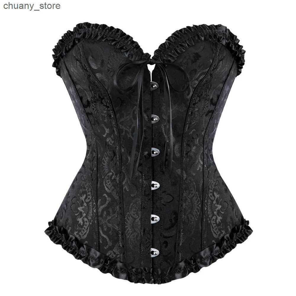 Belts Women Vintage Overbust Corset Tops Gothic Victorian Lace-up Boned Bustier Shapewear Slimming Waist Shaping Korset L240910