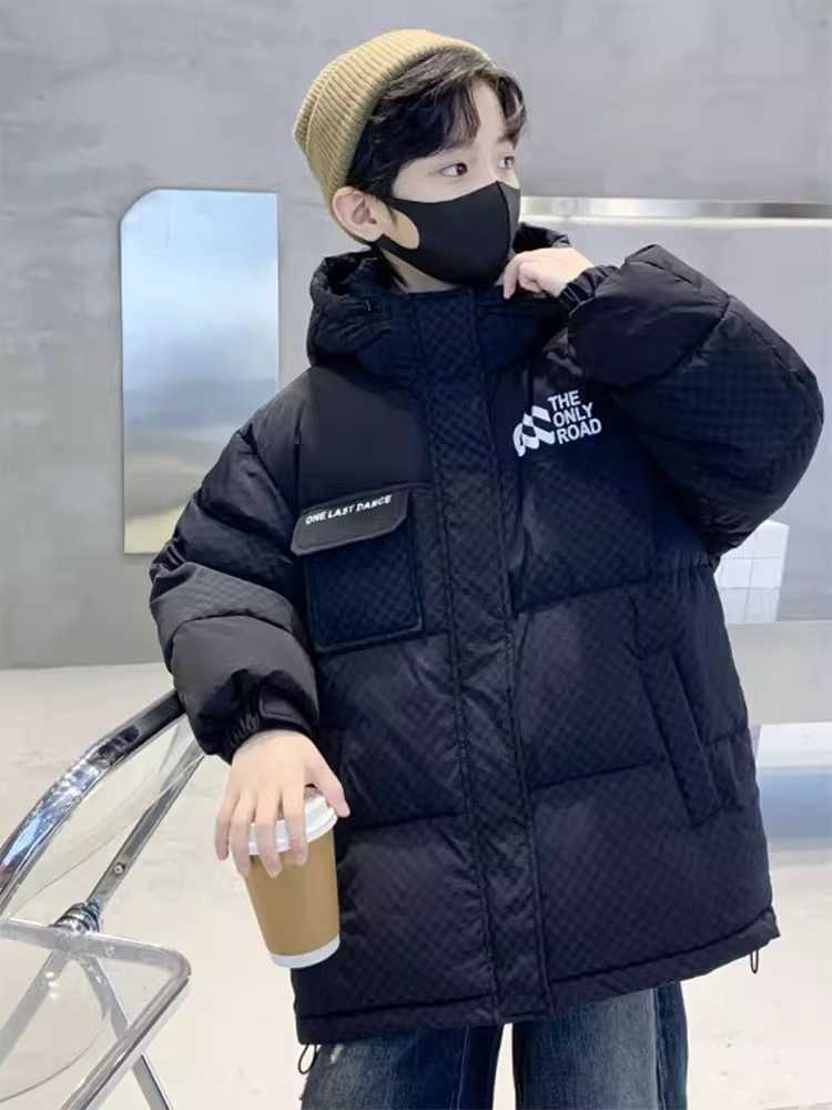Down Coat Children's down jacket for boys Winter light boys medium length 90-fleece coat for children H241010