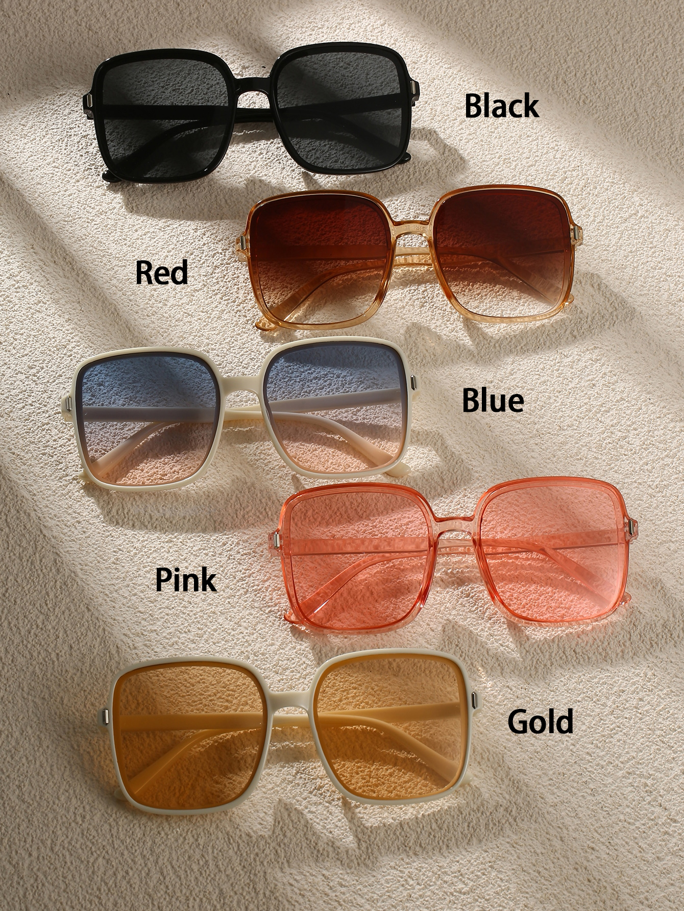 Women's Fashionable Large Frame Square Plastic Full Rim Sunglasses Full Glasses for Travelling and Taking Photos Designer Sunglasses Polarized uv