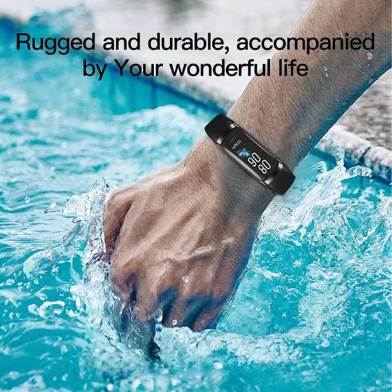 New Amoled Smart Band Pro Mens Wen Pedeter Sports Fitness Tracker Price Waterproof Smart Band Suitable for Xiaomi Phone Y241114