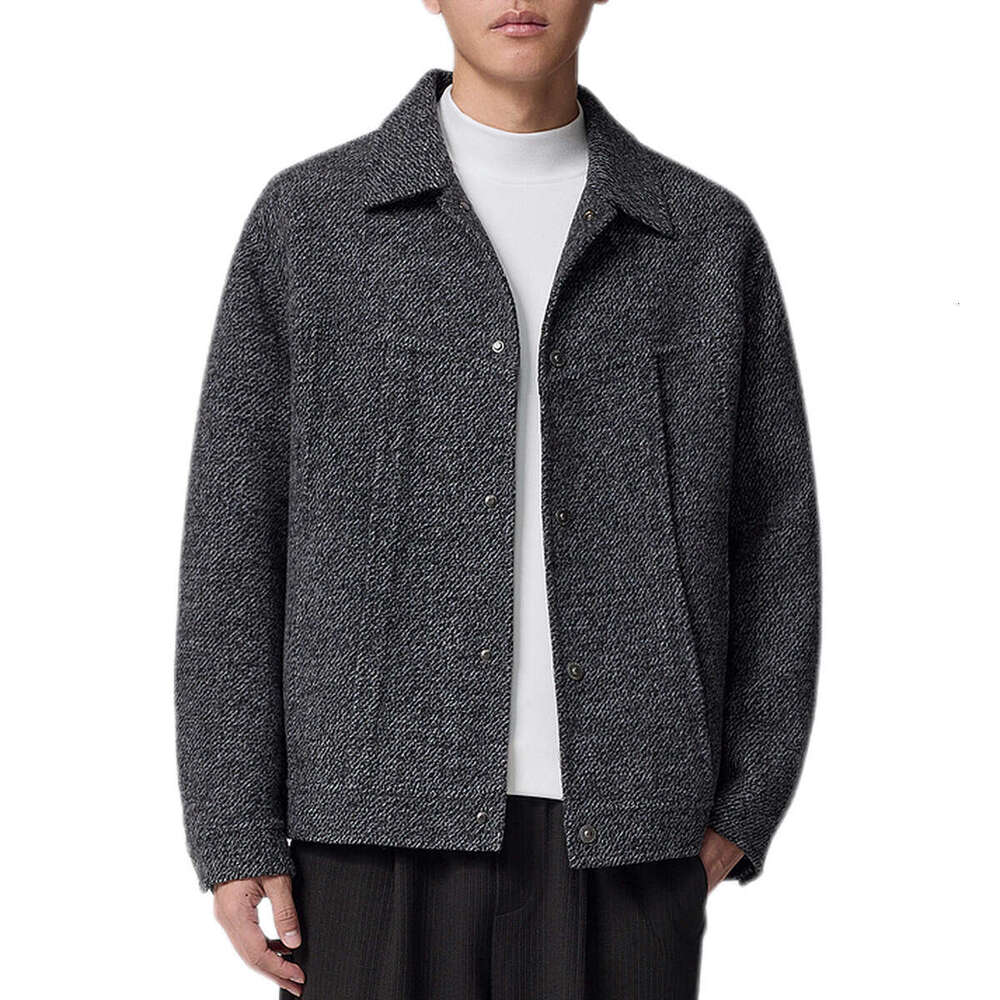 Momaike Twill Texture Double-Sided Woolen 2024 Winter New Thick Men's Jacket 81251