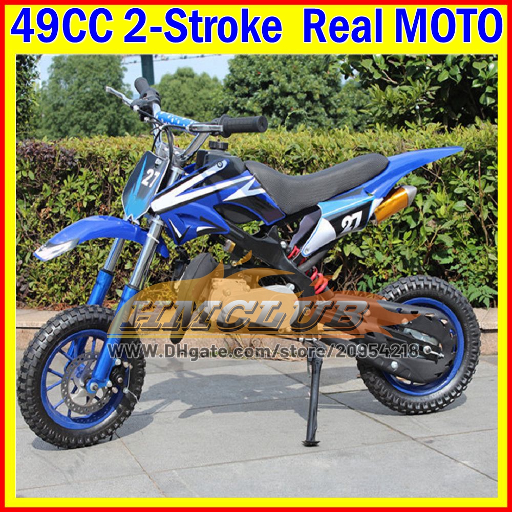 16Colors Real OFF-road Superbike Mini Motorcycle 2-Stroke 49CC Gasoline Dirt Bike Moto Bikes Children Adult Two wheel Sports Racing Motorbike Boy Girl