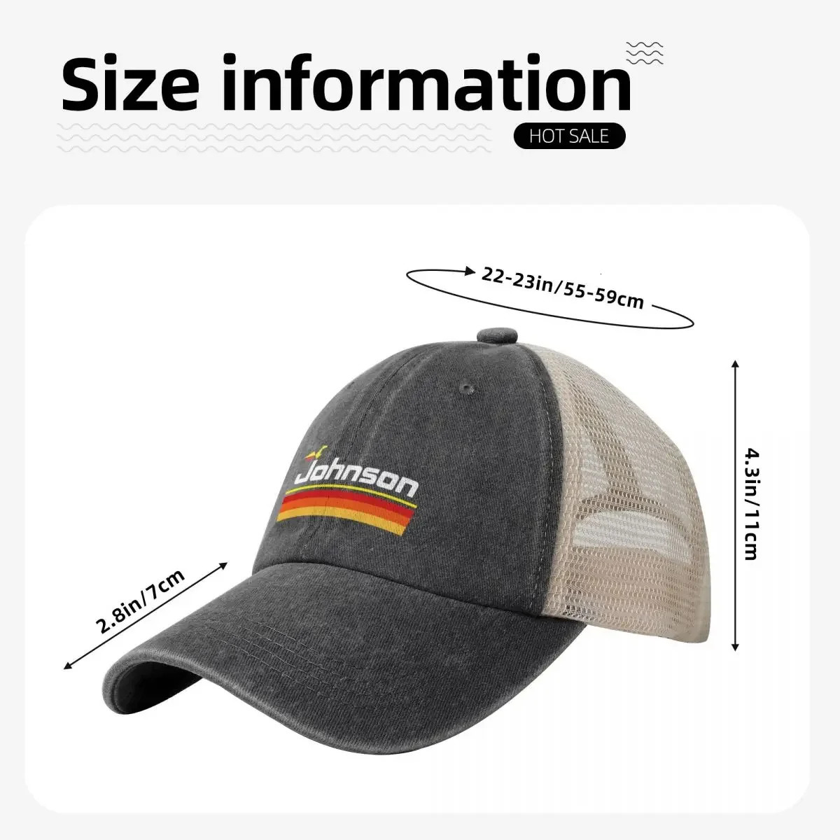 Retro Johnson Outboards Shirt Baseball Cap Hat ner party Man Womens 241114
