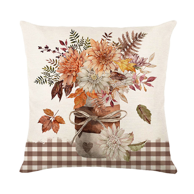 Throw Pillow Covers Spring Summer Garden Flowers Farmhouse Outside Furniture Bench Chair Decorative Cushion Cases 18x18 inch for Swing Deep Seat Bed C