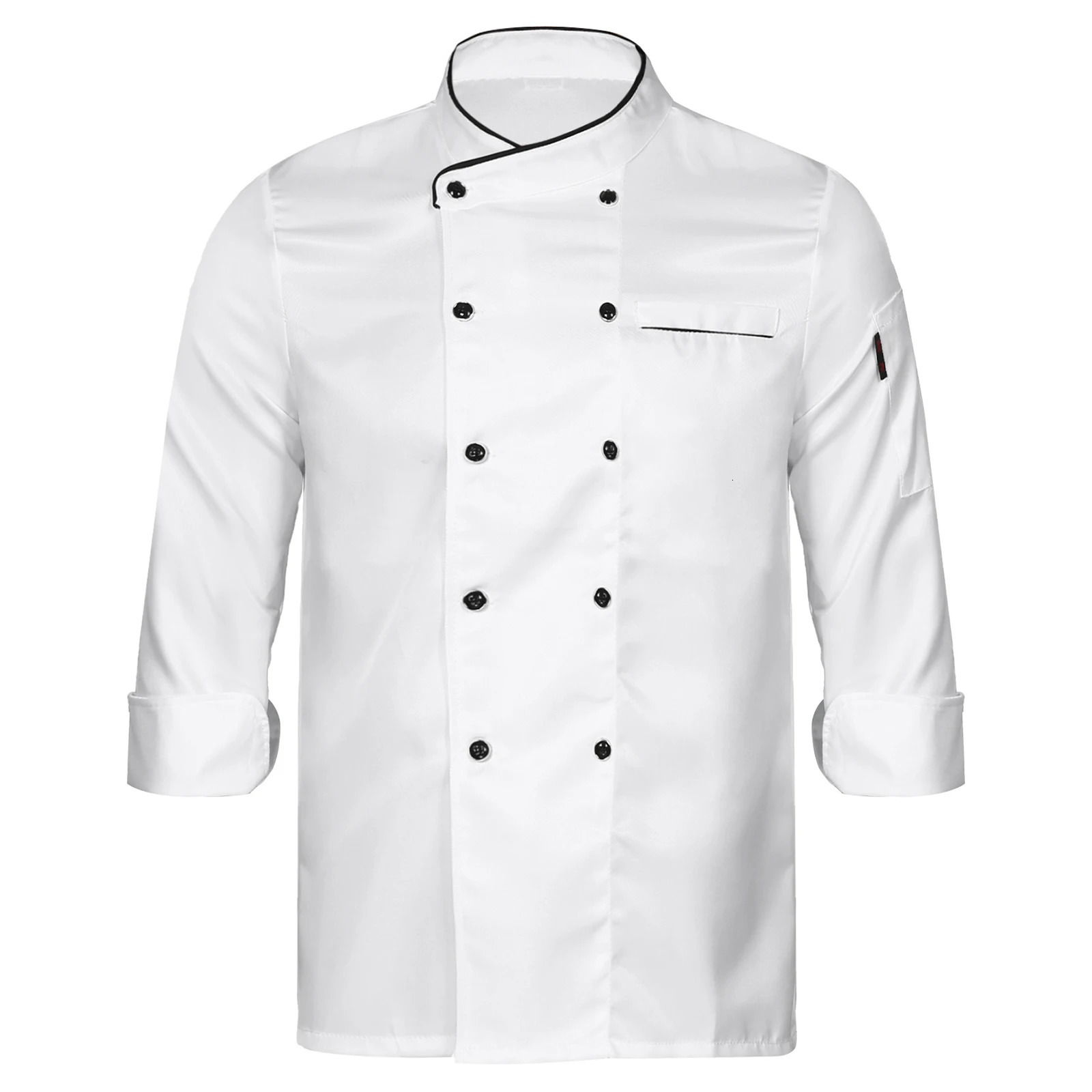 Unisex Chef Restaurant Jacket Short Long Sleeve DoubleBreasted Coat Men Women Canteen el Kitchen Bakery Work Uniform 240412