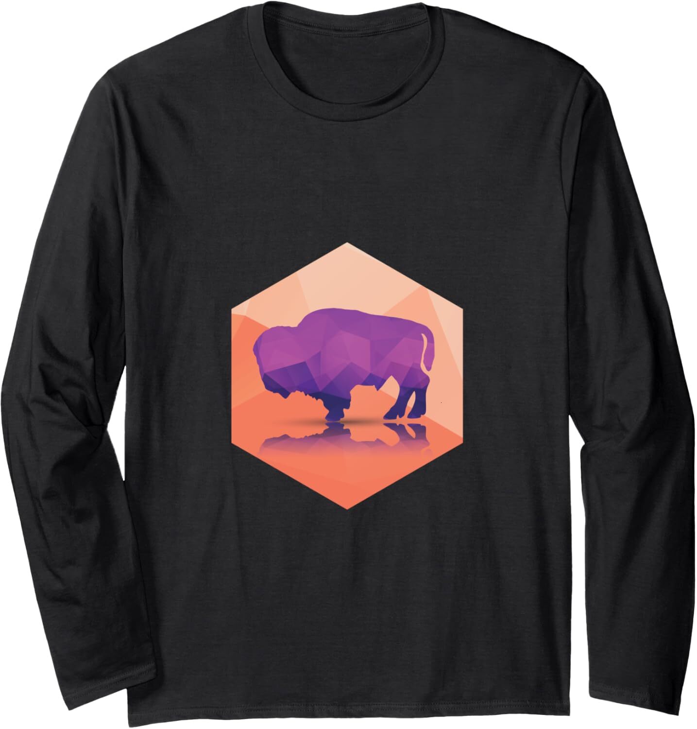 Long Sleeve Shirts for Men sweatshirt Buffalo Spirit Animal Purple Bison Ranch Gift Long Sleeve Tee Streetwear Casual tops clothes cool fashion