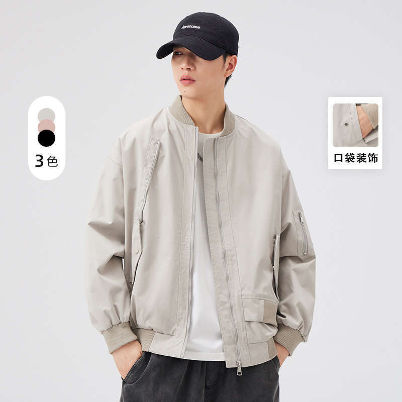 Yizhi American Pilot Jacket, Men's Autumn New Style Trendy Brand Casual Premium Baseball Jacket