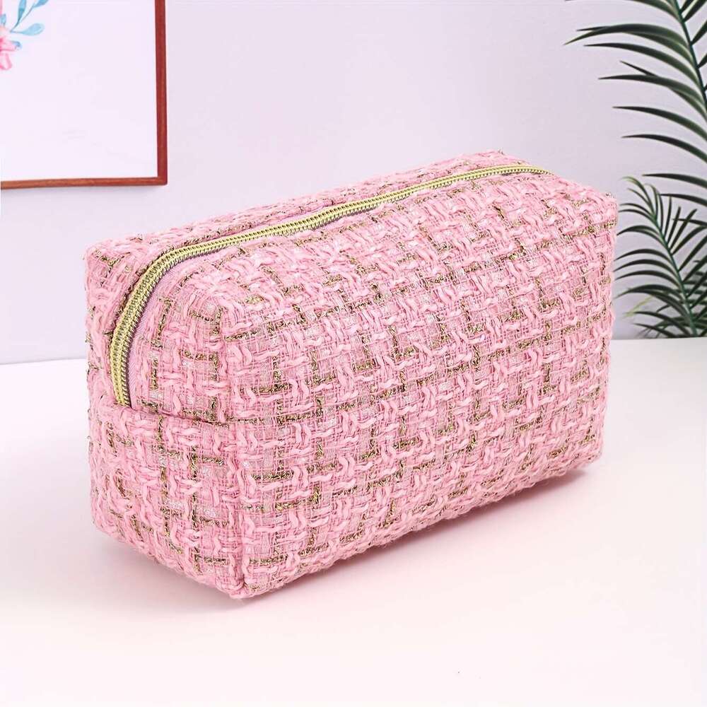 Stylish Cosmetic Case Elegant Vanity Bag Makeup Travel Essentials with Zipper Closure - Portable, Spacious, and Durable Toiletry Organizer for Women