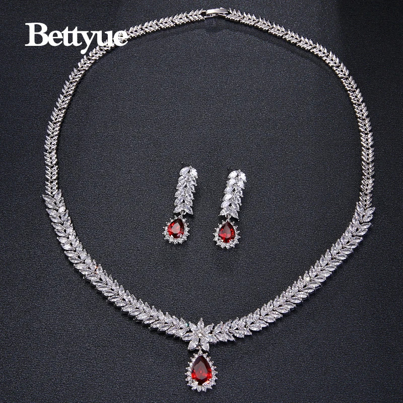 Bettyue charming fashion elegant cubic zirconia multi-color European and American style wholesale jewelry set womens decoration 241115