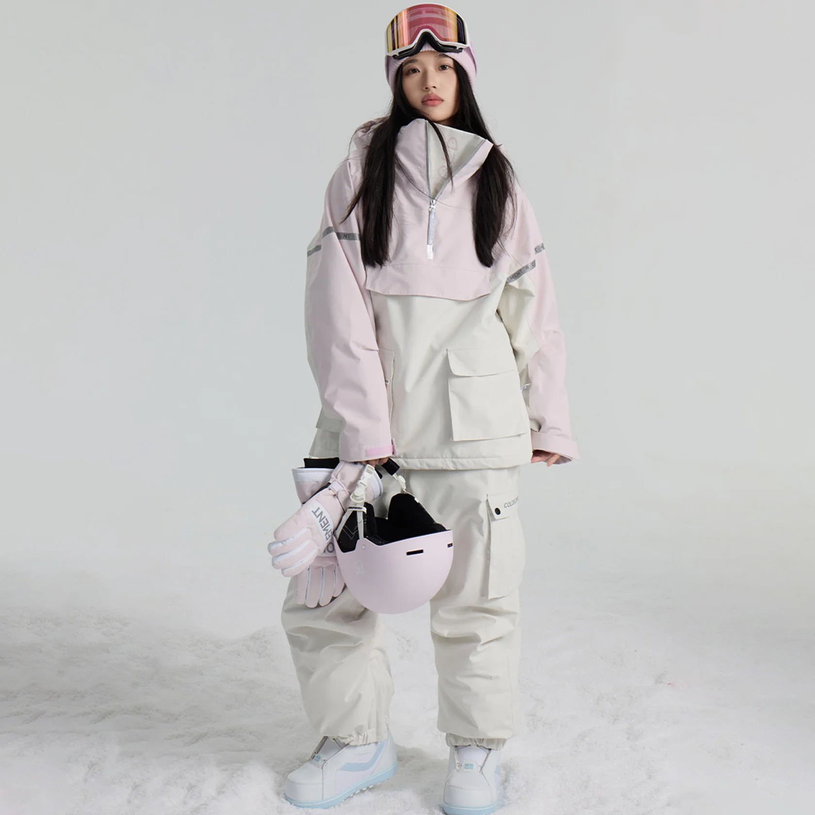 Adult Men Women Set Outdoor Snowboard Jackets Pant Winter Sports Snow Clothes Loose Waterproof Ski Hoodie Suites