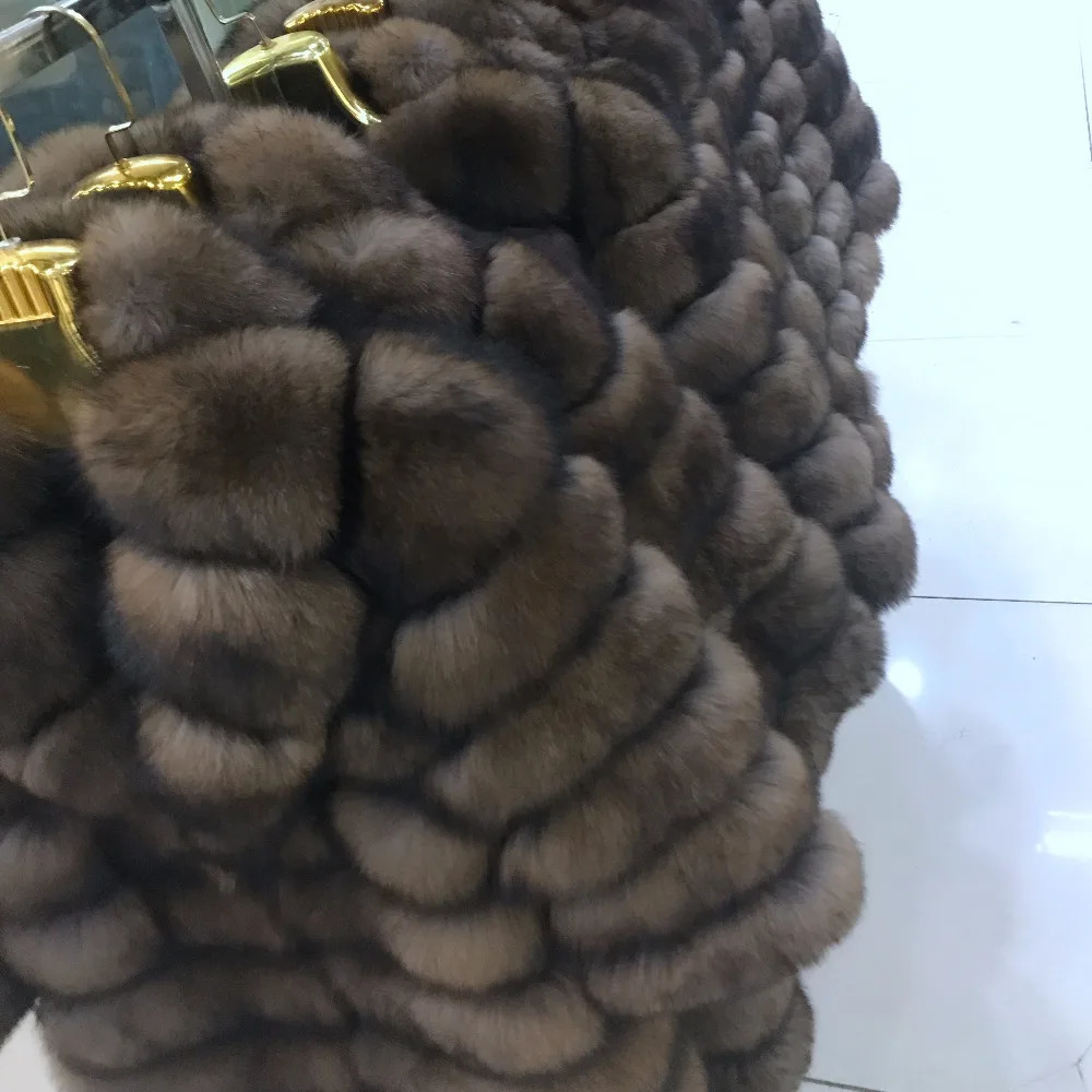 Suit collar Winter Real Fur Coat Thick Warm Sable Womens Light Brown Long Jacket The fur 241115