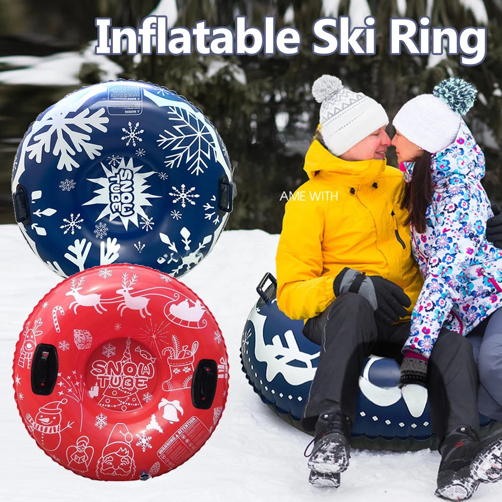 Snow Ski Ring Inflatable Skiing Tube For Kids Adults Heavy Duty Sleds And Winter Outdoor Toy 241114