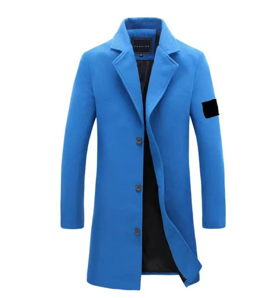 stones Fashion solid color casual lapel double-breasted woolen coat's long-sleeved cardigan winter jacket for men jackets