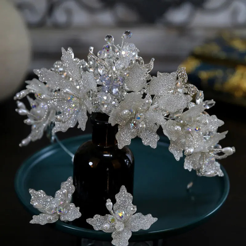 Wedding crystal headpiece brides hair jewelry accessories earring set brides headpiece Quinceanera party ball headpiece 241115