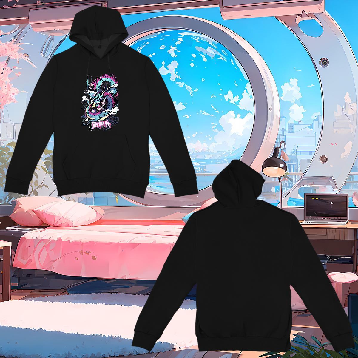 Brand Unisex Sweatshirts Anime Oversized US Size Cool Design Men Hoodie Hoody Casual 350g Cotton Hooded Collar Long Sleeves