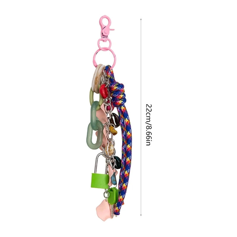 Fashionable hard nylon rope fashionable bag charm and keychain version key holder accessories suitable for daily use by men and women 241114