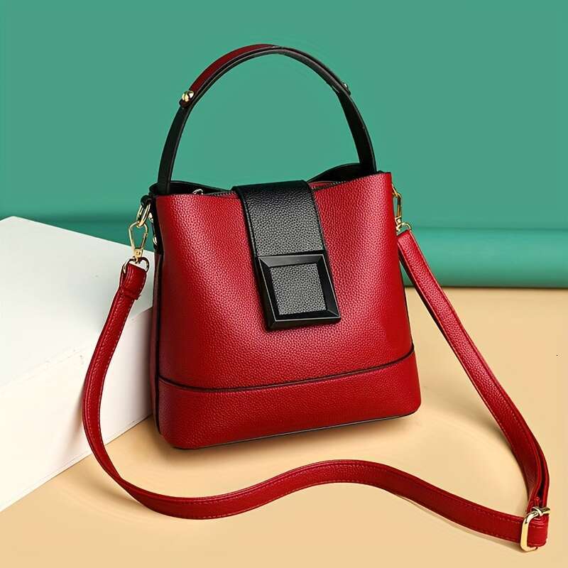 Chic Womens Bucket Bag Stylish Top Handle, Comfortable Shoulder Strap, Fashion-forward Design - Timeless Minimalist Style for the Modern Woman