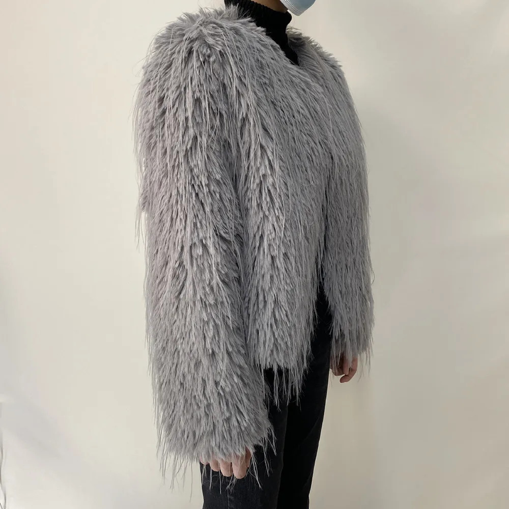 2023 Springtime Fur Coat Women High Quality Fashion Faux Fur Coat Artificial Raccoon Braid Short Jacket 241115