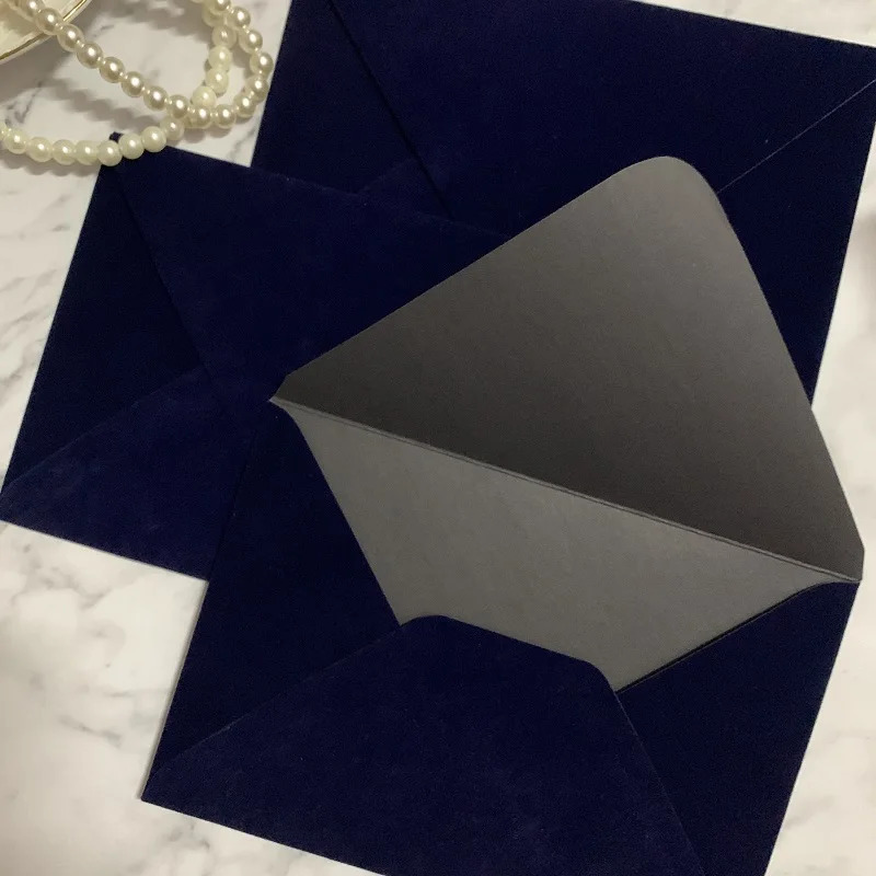 velvet envelope for wedding invitation cards in red green navy blue pink black 5x7 inches 6x6 inches 241115