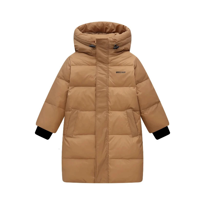 Childrens Long Coat White Duck Down Hooded Jacket Winter Boys Girls Warm Clothes Fashion Long Coat Kids Winter Clothes Jacket 241115