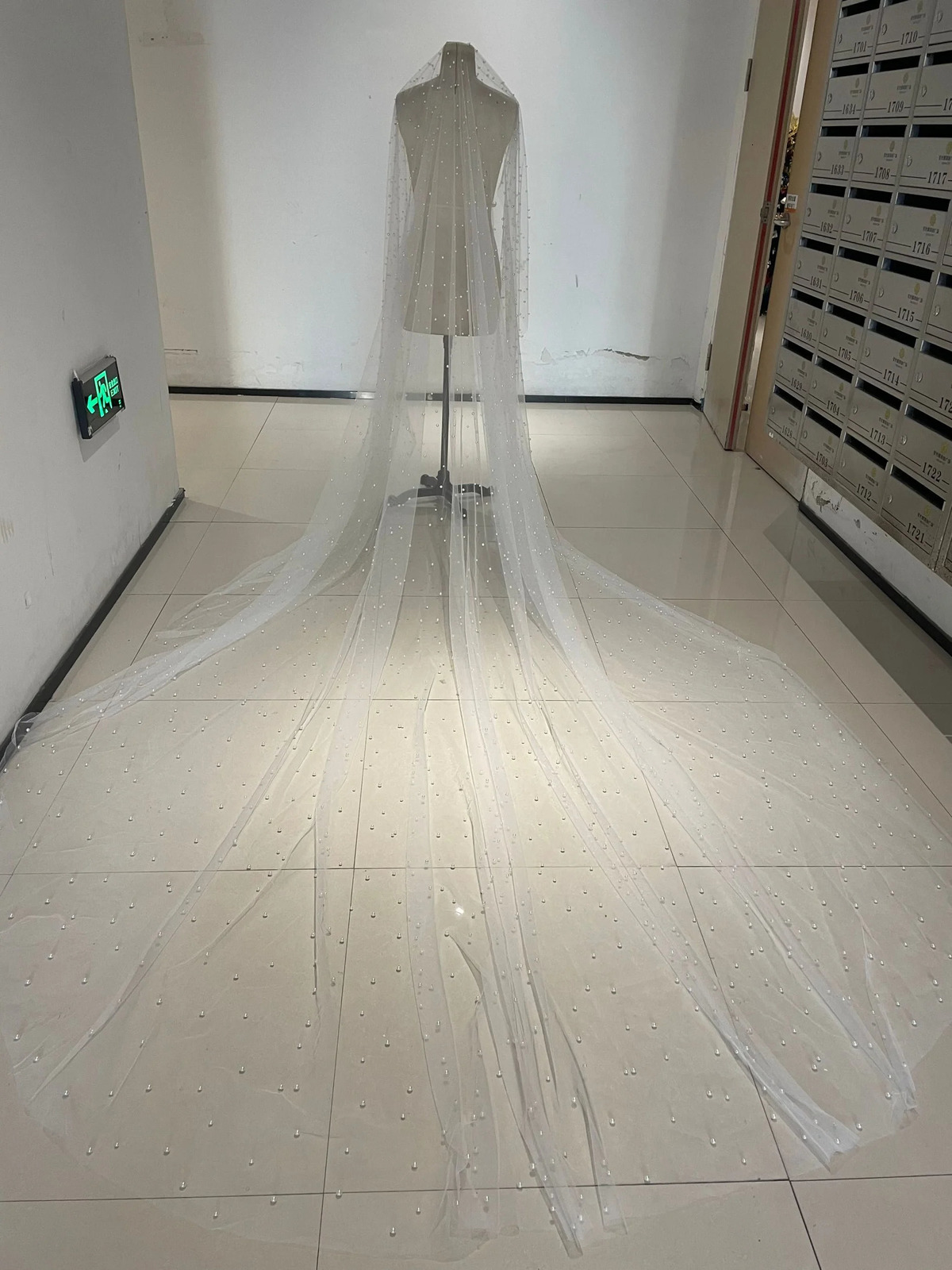 350cm long pearl wedding veil 300cm wide 1T bridal veil bridal veil party veil customization 241115
