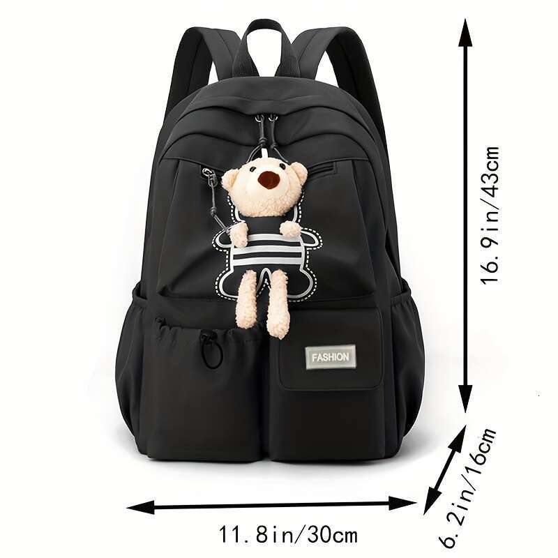 Minimalist junior high school backpack, campus bear backpack