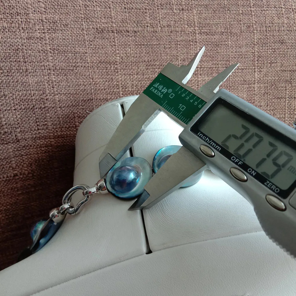 Free delivery natural MABE hat Baroque pearl shaped jewelry set with 100% natural MABE pearls NECKLACE-NICE 925 silver chain and earrings 241115