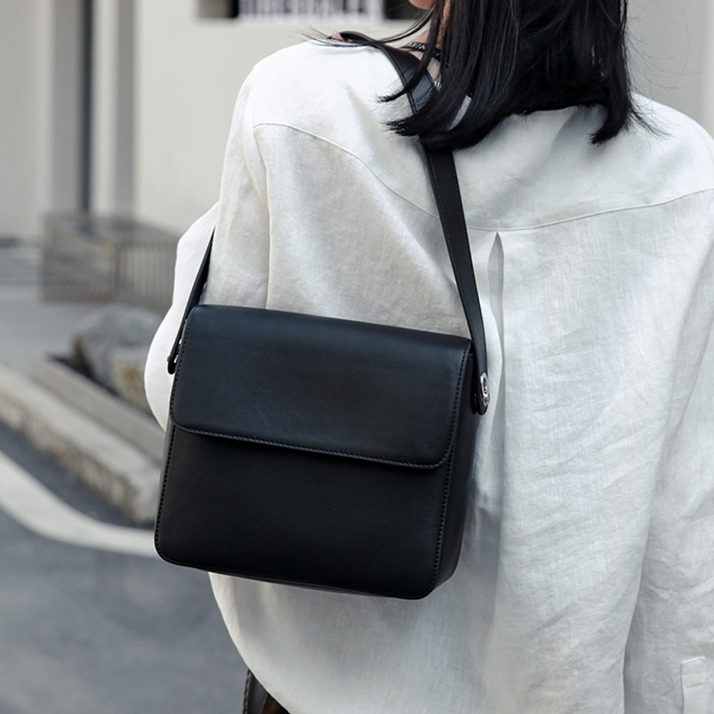 High-end Casual Square Crossbody Women's Split Leather Versatile Underarm Shoulder Bags dddmymoon