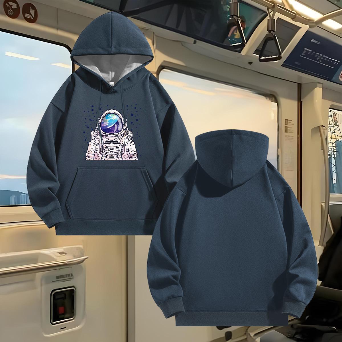 2024 New Unisex Sweatshirts Daily Outfit Free Shipping Mens Hoodie Hooded Collar Long Sleeve Cartoon Print Top Hoodie Warm Fleece