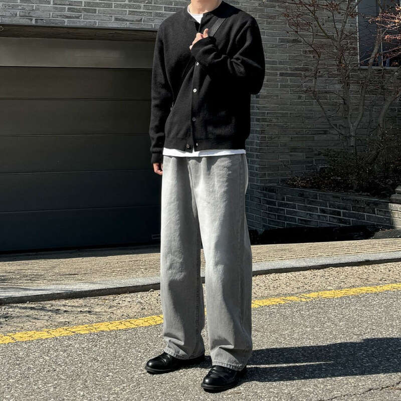 MYQ Lazy Style Knitted Cardigan Men's Autumn And Winter High-End Wearing Top Korean Version Loose Sweater Jacket