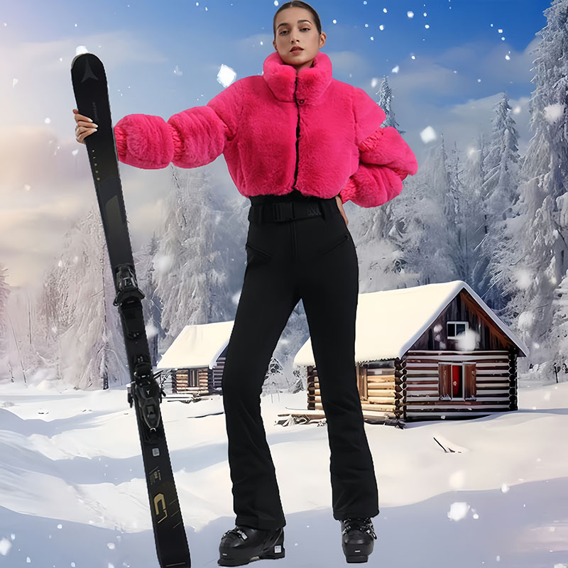 Outdoor Sports Slim Thermal 1Ps Hoodie Jumpsuits Winter Women Ski Clothing Windproof Snowboard Suit Waterproof Snow Set