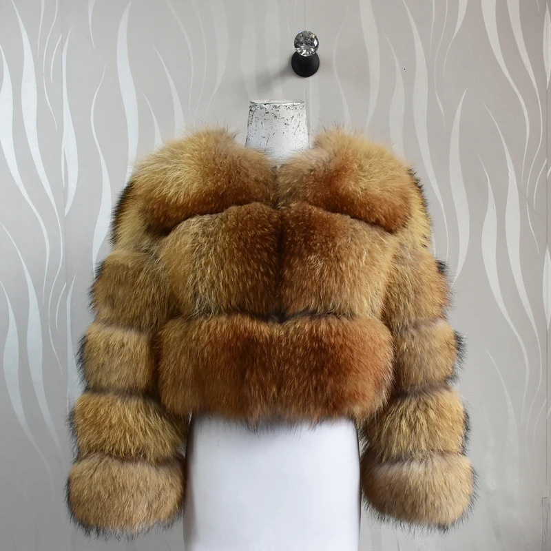 Winter Natural Fur Coat Short Section Warm Thickening Real Jacket Fashion Slim Women 241115