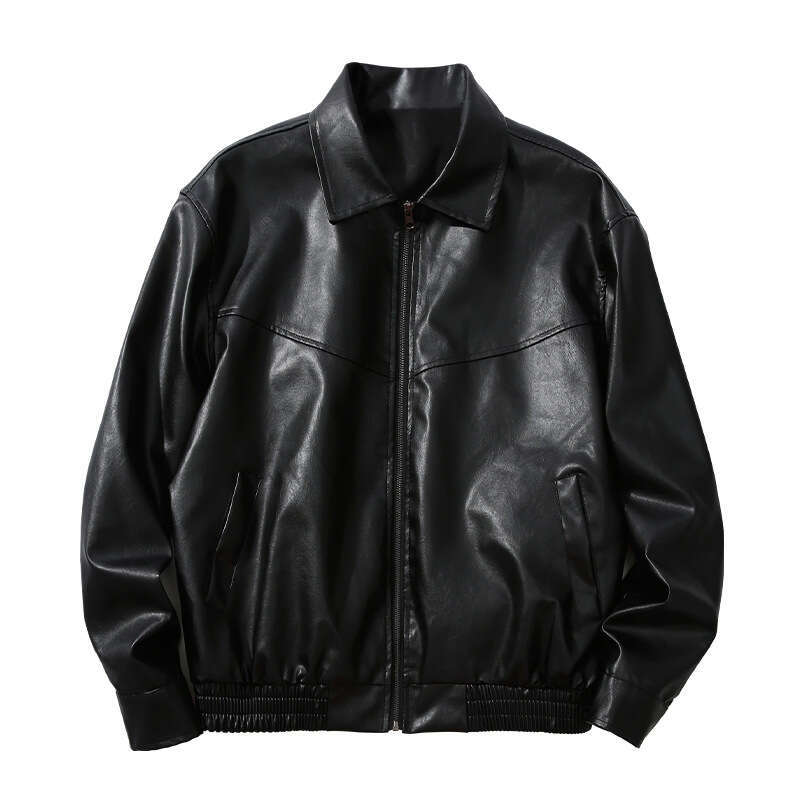 American Black Leather For Both Men And Women, Autumn New Product, Trendy Brand, Couple, High Street, Two-Fold Jacket