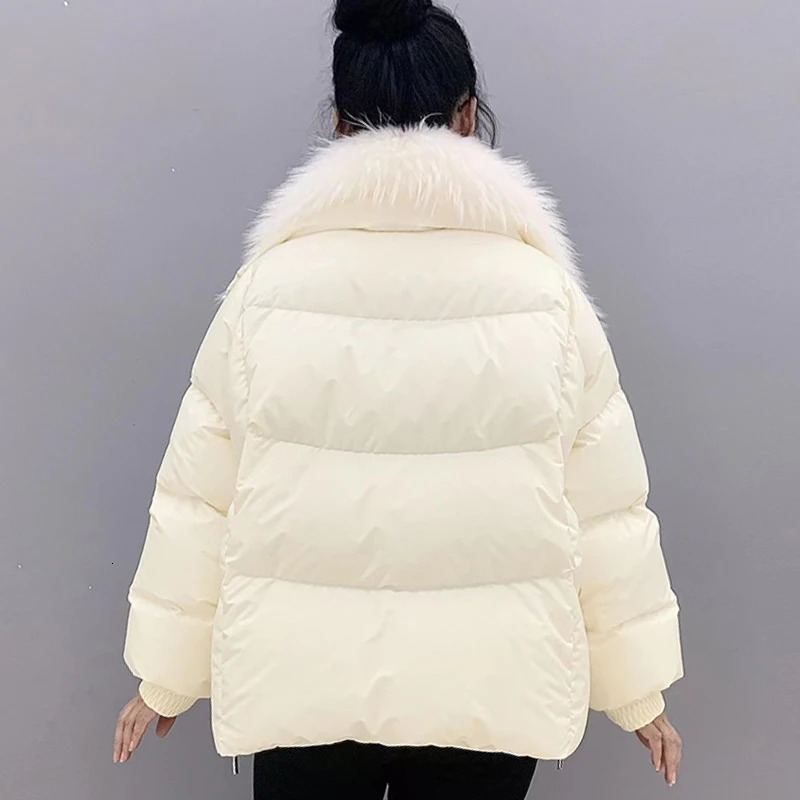 women winter down jacket 2024 Real Raccoon Fur Thick Warm 90 White Duck Down Coat Female Parkas Waterproof Fashion 241115