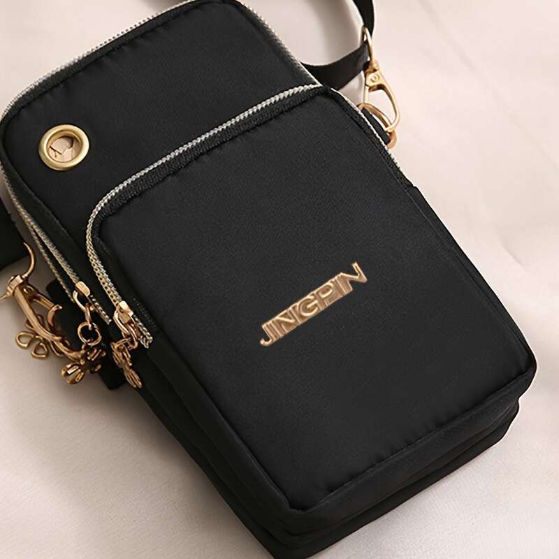 Casual Black Women's Satchel - Lightweight, Secure Zip, Adjustable Strap, Polyester ed, Perfect for Daily Use & Gifts