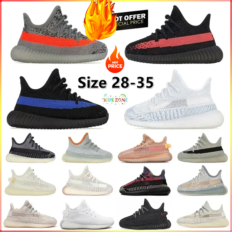 Designer Reflective Kids Shoes Toddlers Sneakers Children Boys Shoe Girls Runner white trainers youth black Blue earth Toddler kid Outdoor Shoe Eur 24-35
