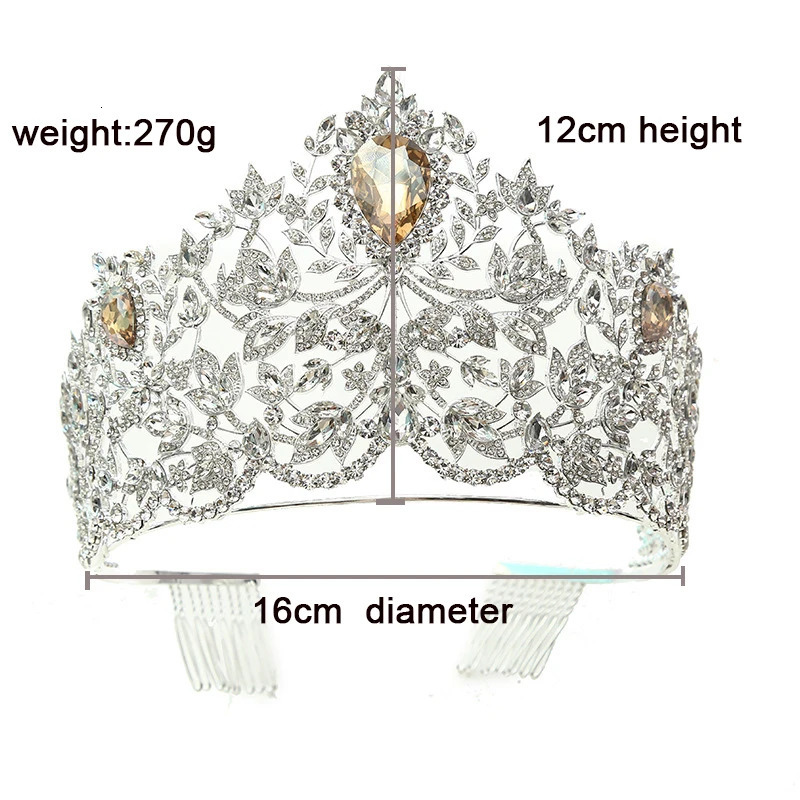 Levery Miss Universe Power of Unity Crown Clone Rhine Stone Ornament Large Crown Adjustable Bridal Wedding Party Big Crow 241114