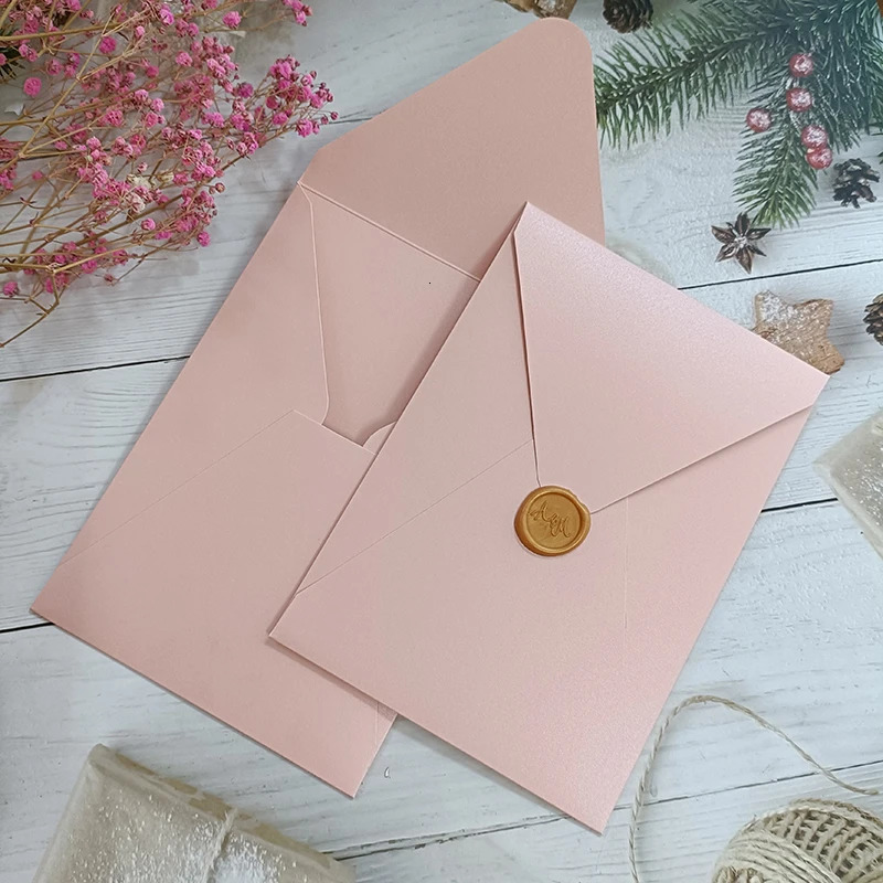 25pcs multi-color vertical wedding invitation envelopes 136x195mm V-Flap 250gsm 241115