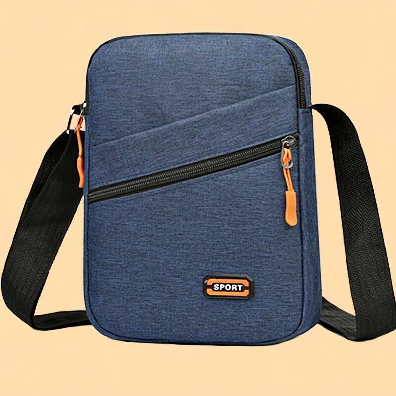 Ladies' Fashion Blue Nylon Crossbody Bag - Casual Sports and Business Shoulder Backpack with Zipper Closure