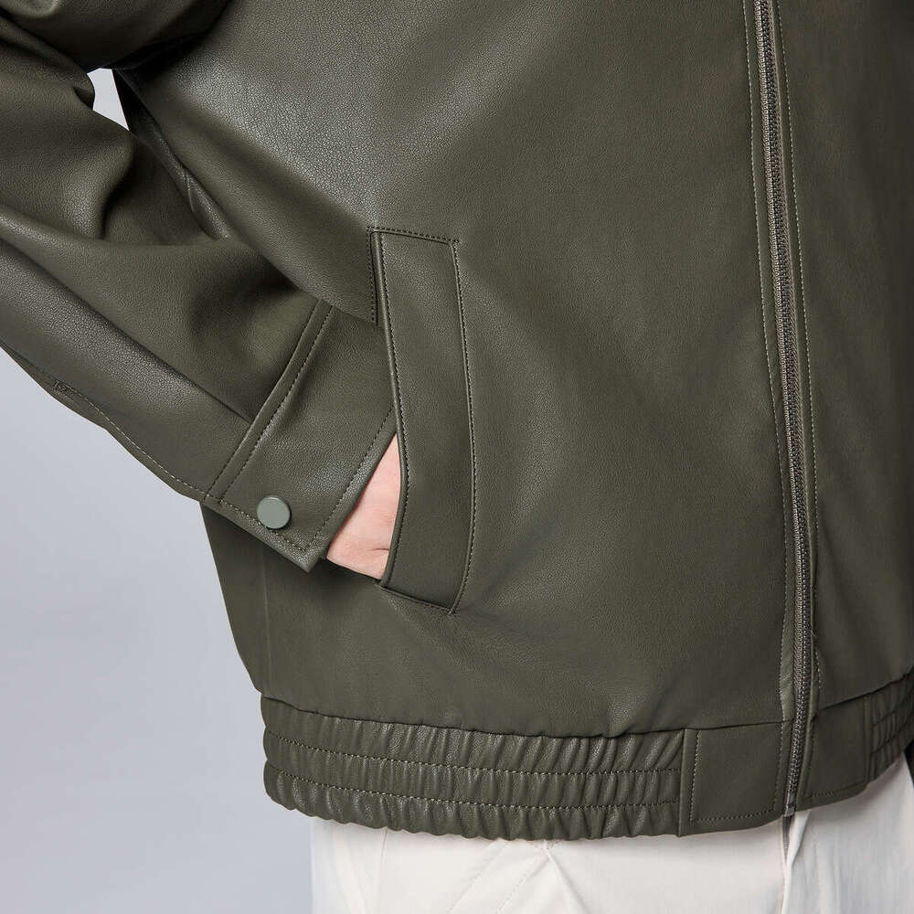 Mokaike Minimalist Lapel Matte PU 2024 Autumn New Item Structured Segmented Men's Jacket 81176