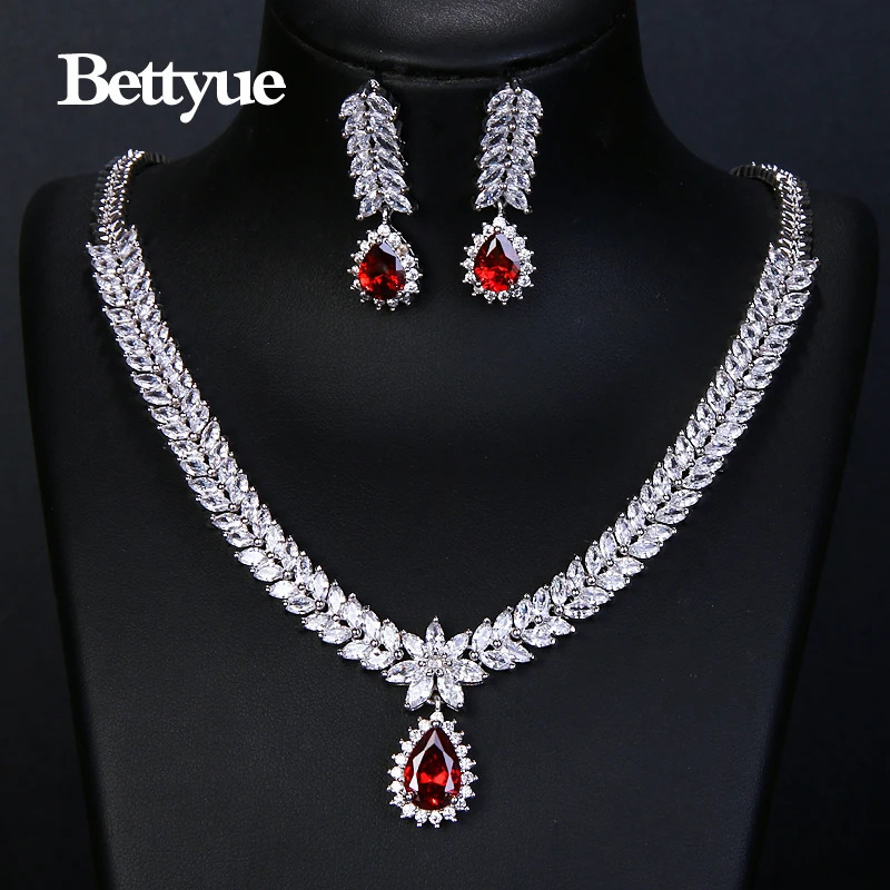 Bettyue charming fashion elegant cubic zirconia multi-color European and American style wholesale jewelry set womens decoration 241115