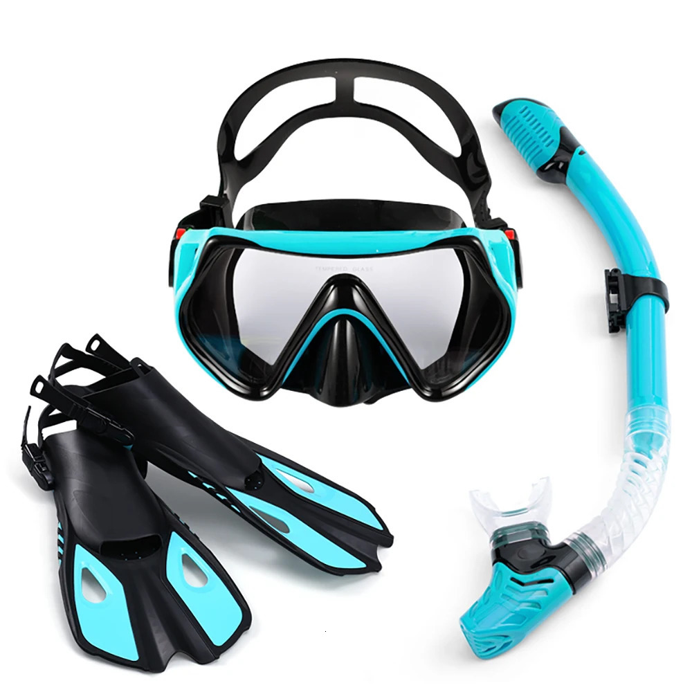 Swimming Flippers Diving Fins Snorkeling Goggles Dive Snorkel Equipment Scuba Set Adult Underwater 240410