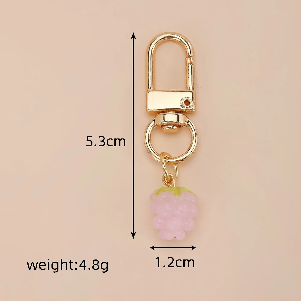 20 Fun Cartoon Simulation Food Fruits Strawberries Keychains Watermelon Cherry Pendants Decorative Keyrings 241115