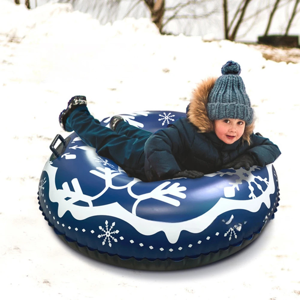 Snow Ski Ring Inflatable Skiing Tube For Kids Adults Heavy Duty Sleds And Winter Outdoor Toy 241114