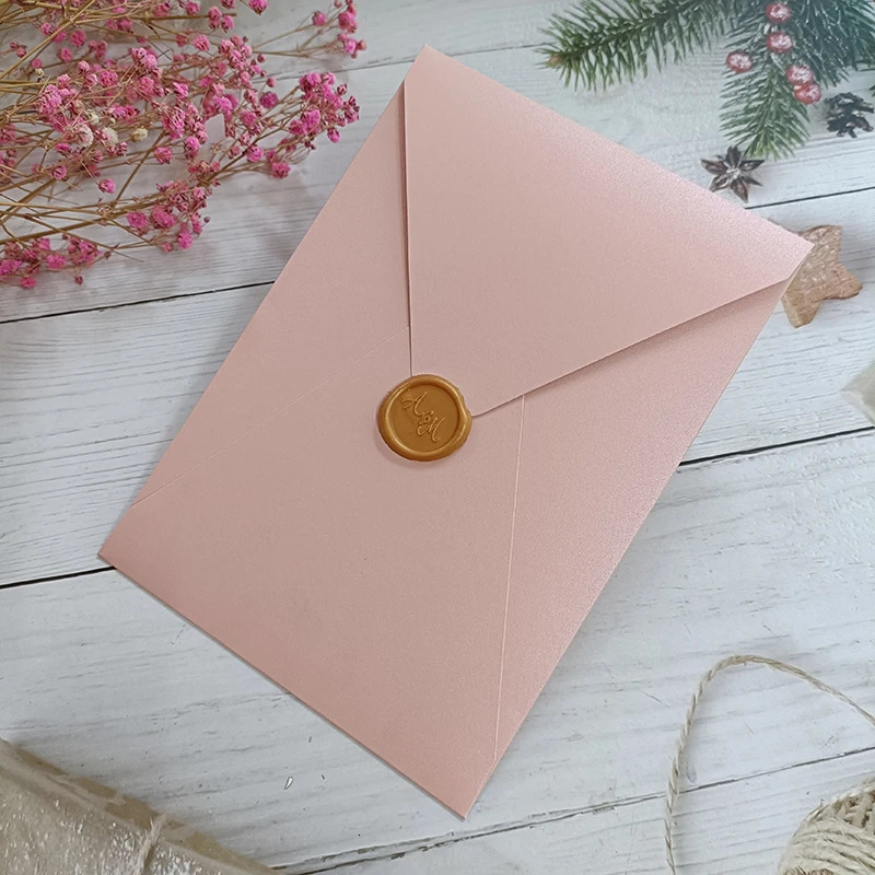 25pcs multi-color vertical wedding invitation envelopes 136x195mm V-Flap 250gsm 241115